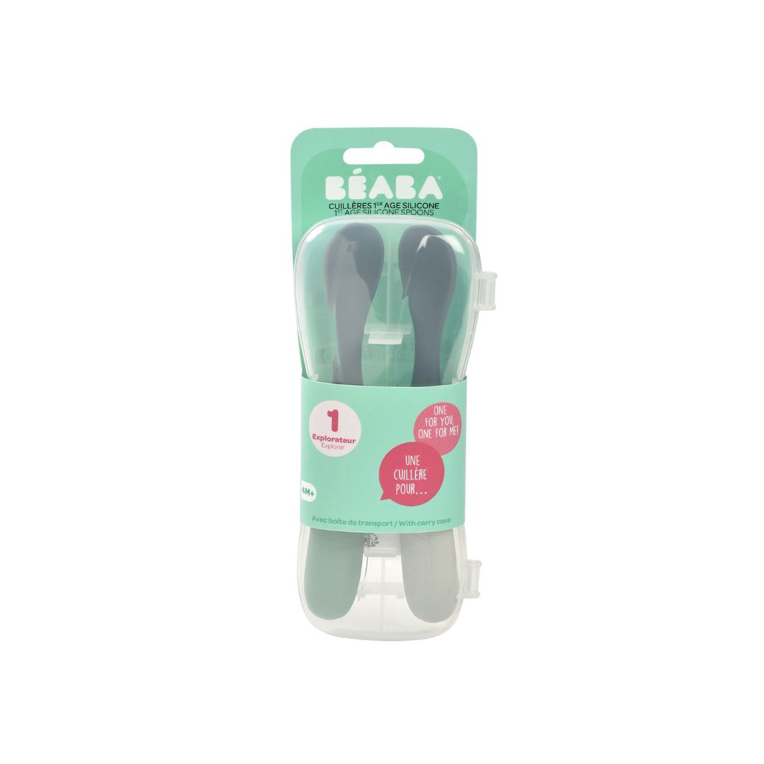 1st-Age Silicone Spoons Set Two-Tone - Cased