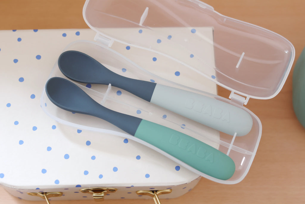 1st-Age Silicone Spoons Set Two-Tone - Cased