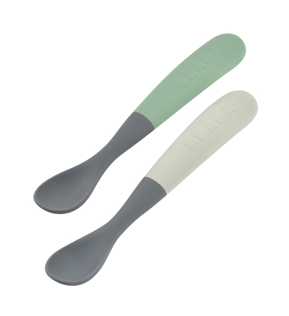 1st-Age Silicone Spoons Set Two-Tone - Cased