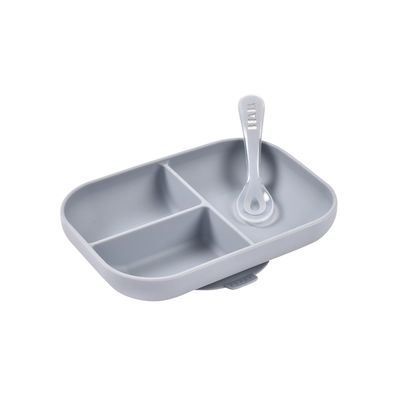 Silicone Meal Set with Divider + 2nd Age Silicone Spoon